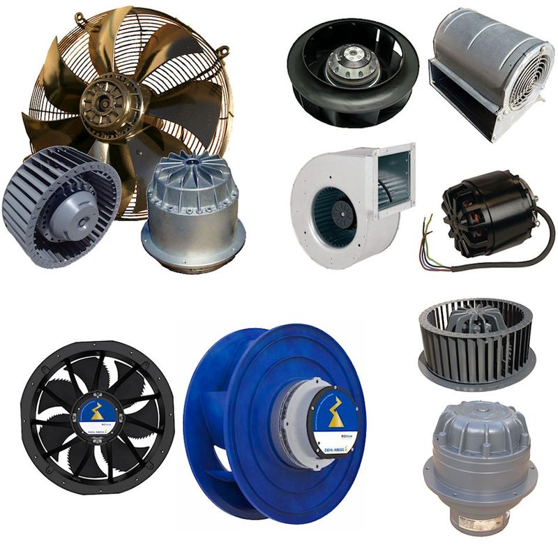 Assorted axial and centrifugal fan motors